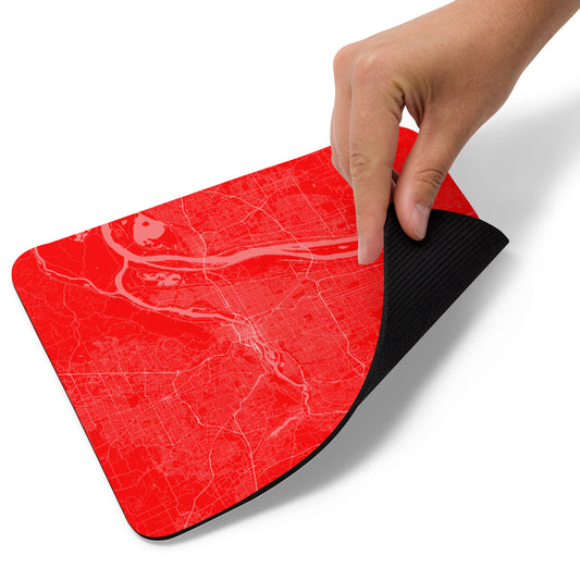 Portland Red and White Map Mouse Pad