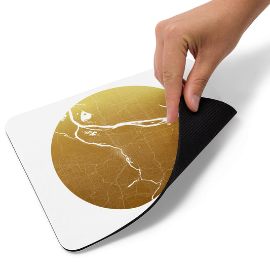 Portland Gold on White Map Mouse Pad