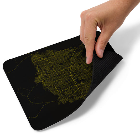 Las Vegas Black and Yellow Map Mouse Pad