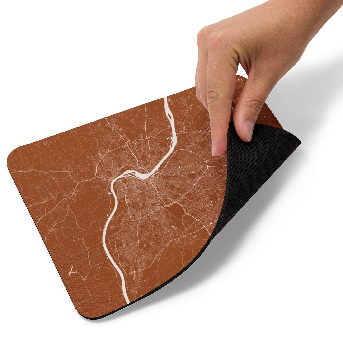 Louisville Brown and White Map Mouse Pad