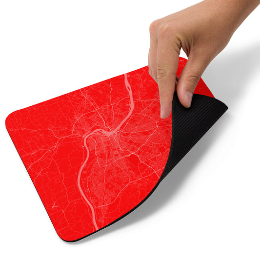 Louisville Red and White Map Mouse Pad