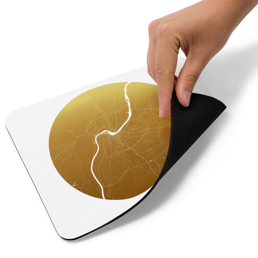 Louisville Gold on White Map Mouse Pad