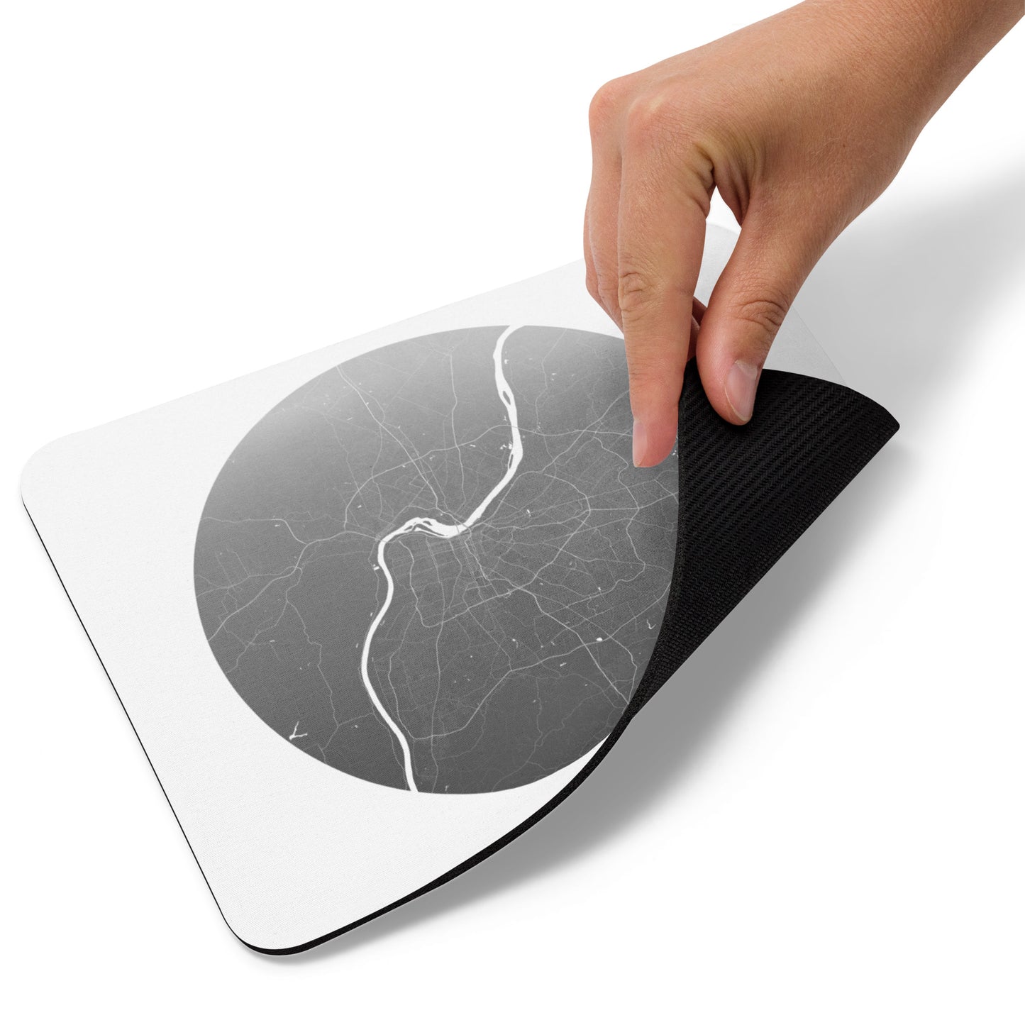 Louisville Silver on White Map Mouse Pad