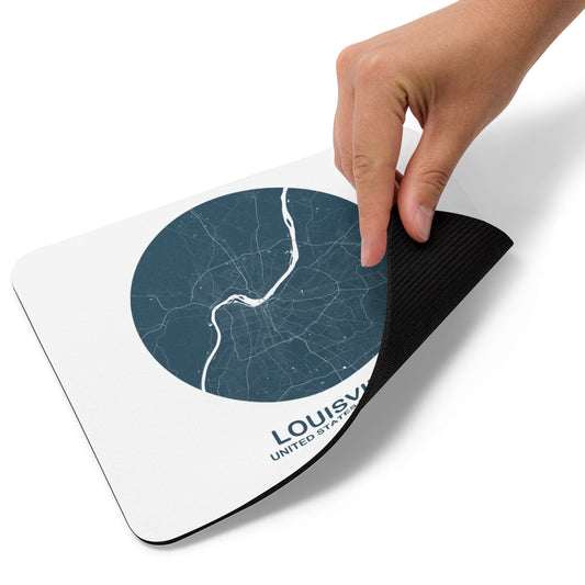 Louisville Circular Blue Map Mouse Pad