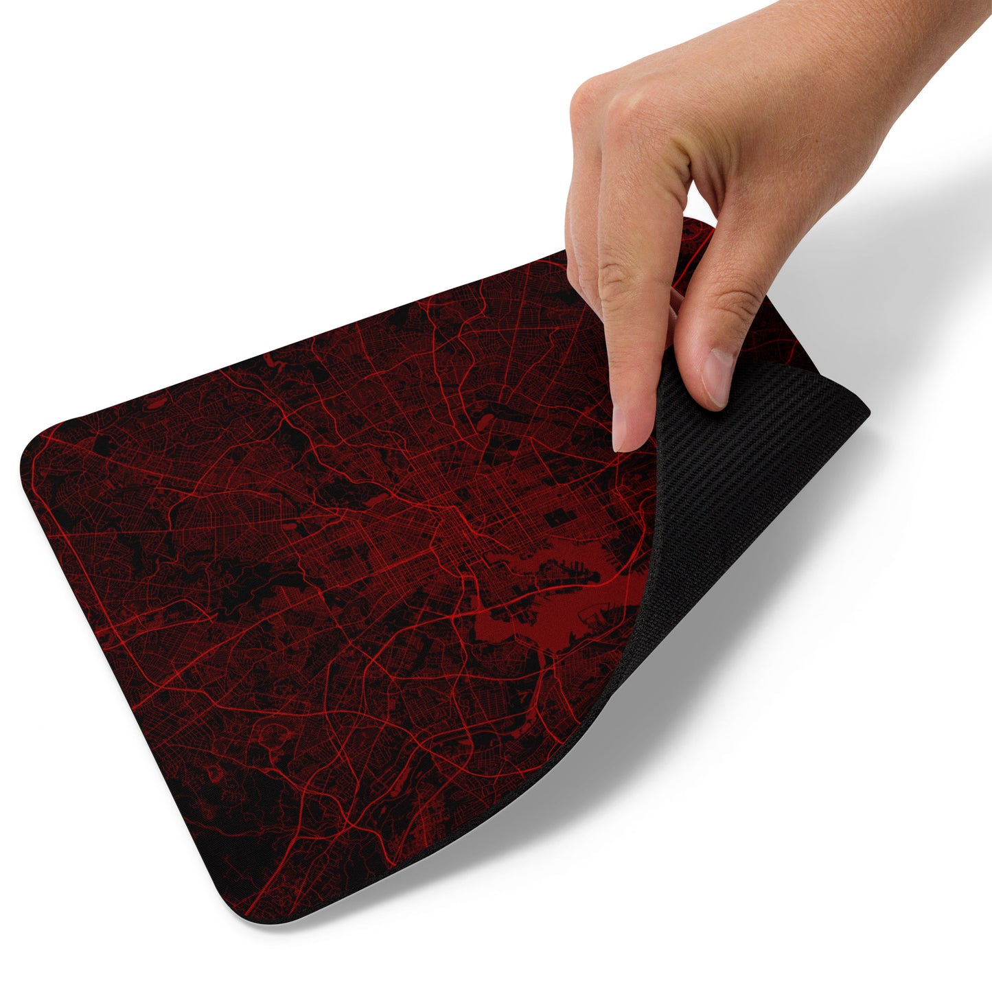 Baltimore Black and Red Map Mouse Pad