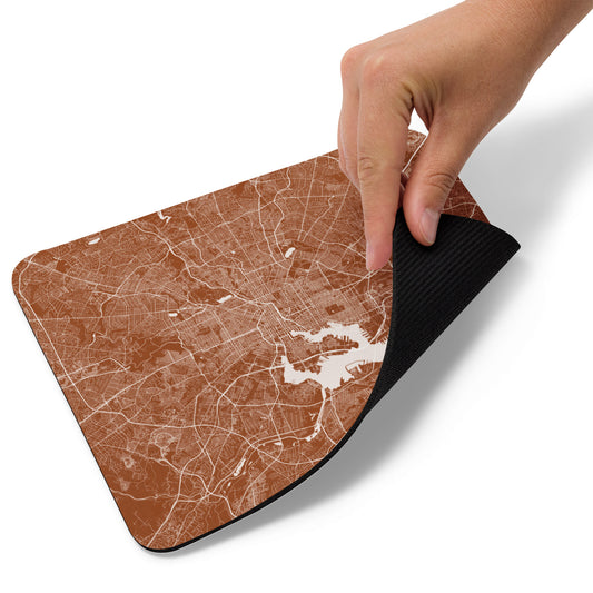 Baltimore Brown and White Map Mouse Pad