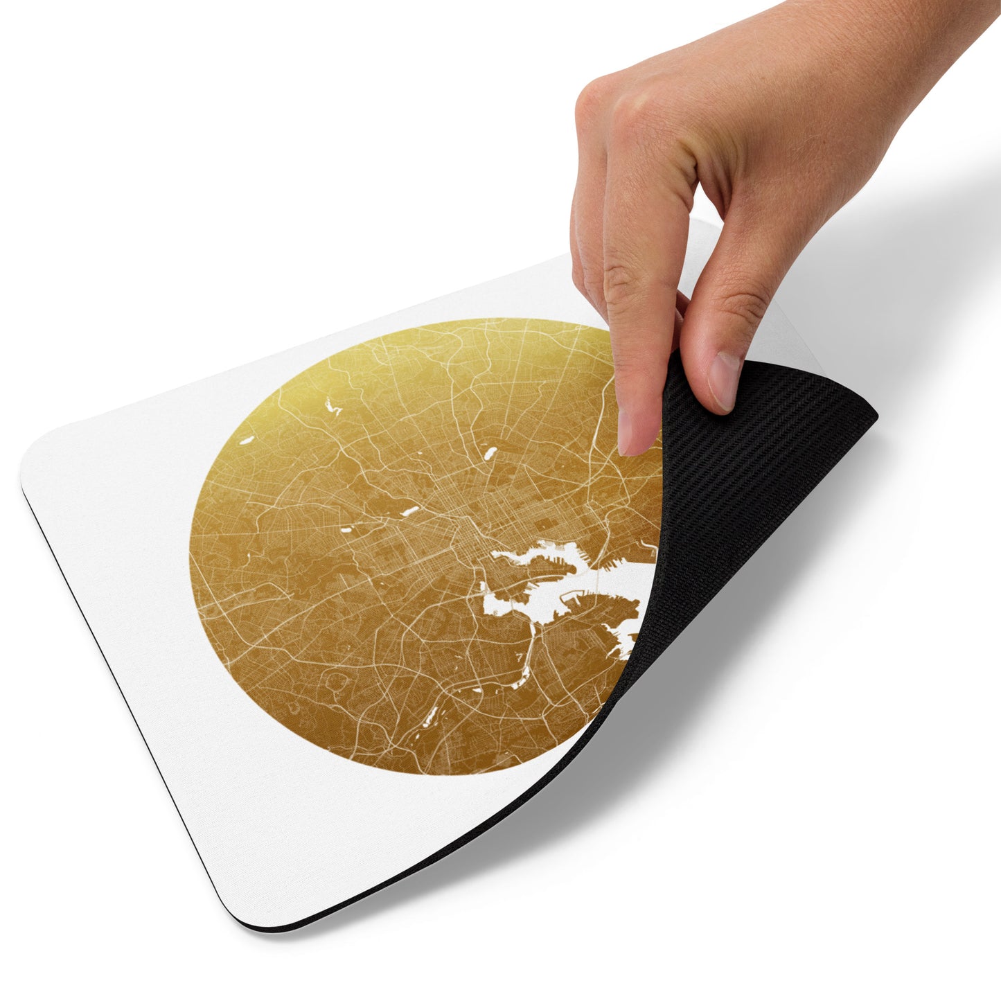 Baltimore Gold on White Map Mouse Pad