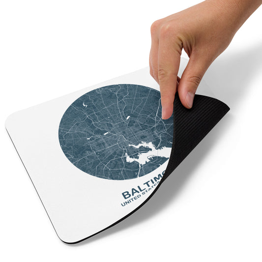 Baltimore Circular Blue Map Mouse Pad