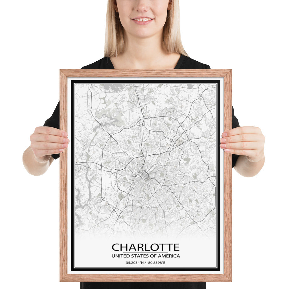 San Francisco White Framed Map