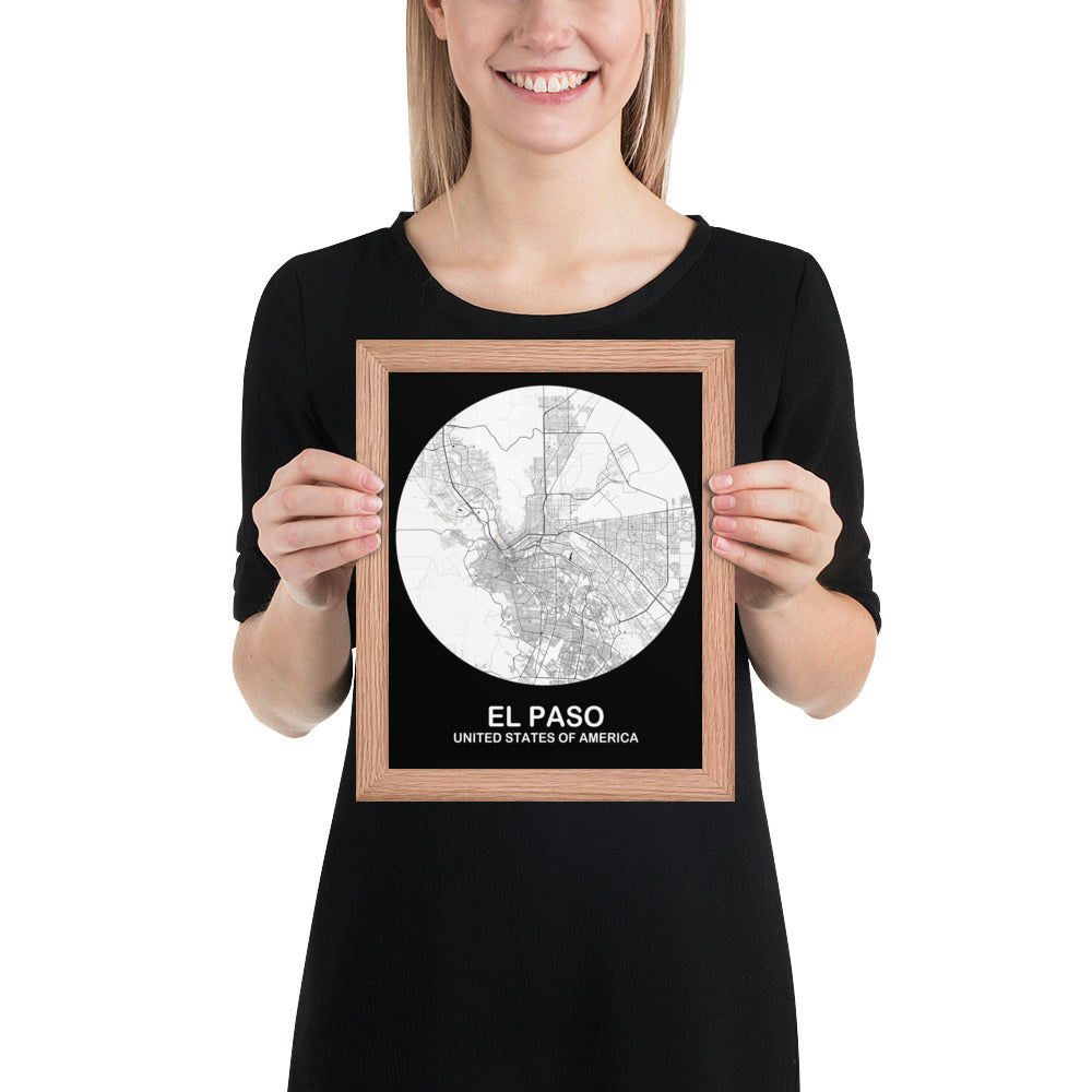 El Paso Circular White Framed Map