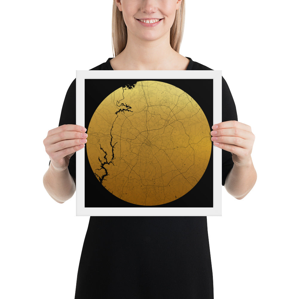 Charlotte Gold on Black Framed Map