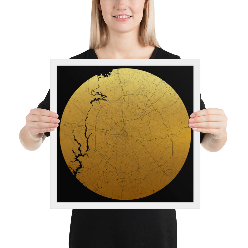 Charlotte Gold on Black Framed Map