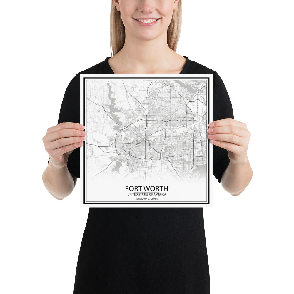 Fort Worth White Paper Map