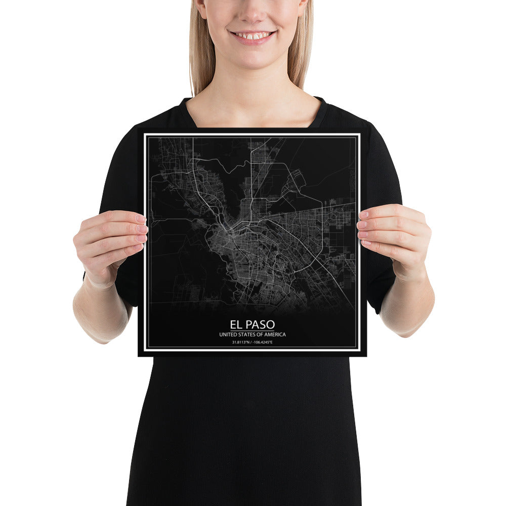 El Paso Black Paper Map