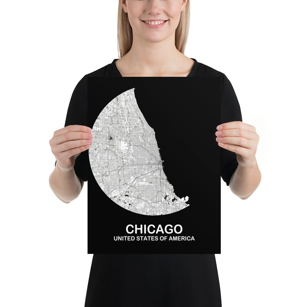 Chicago Circular White Paper Map