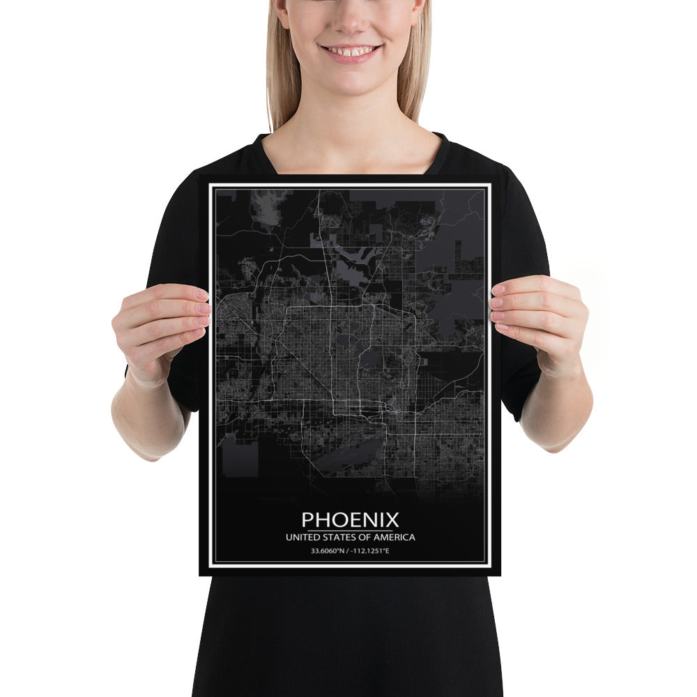 Phoenix Black Paper Map