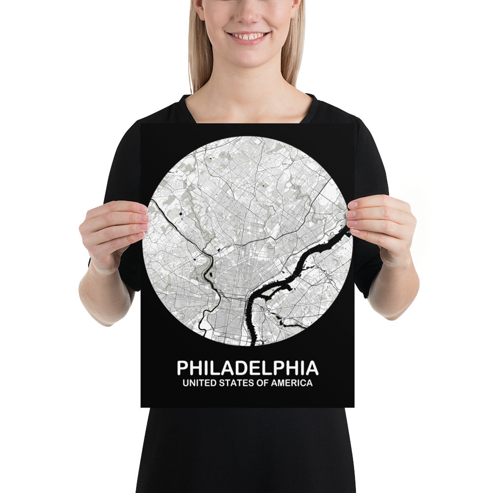 Philadelphia Circular White Paper Map