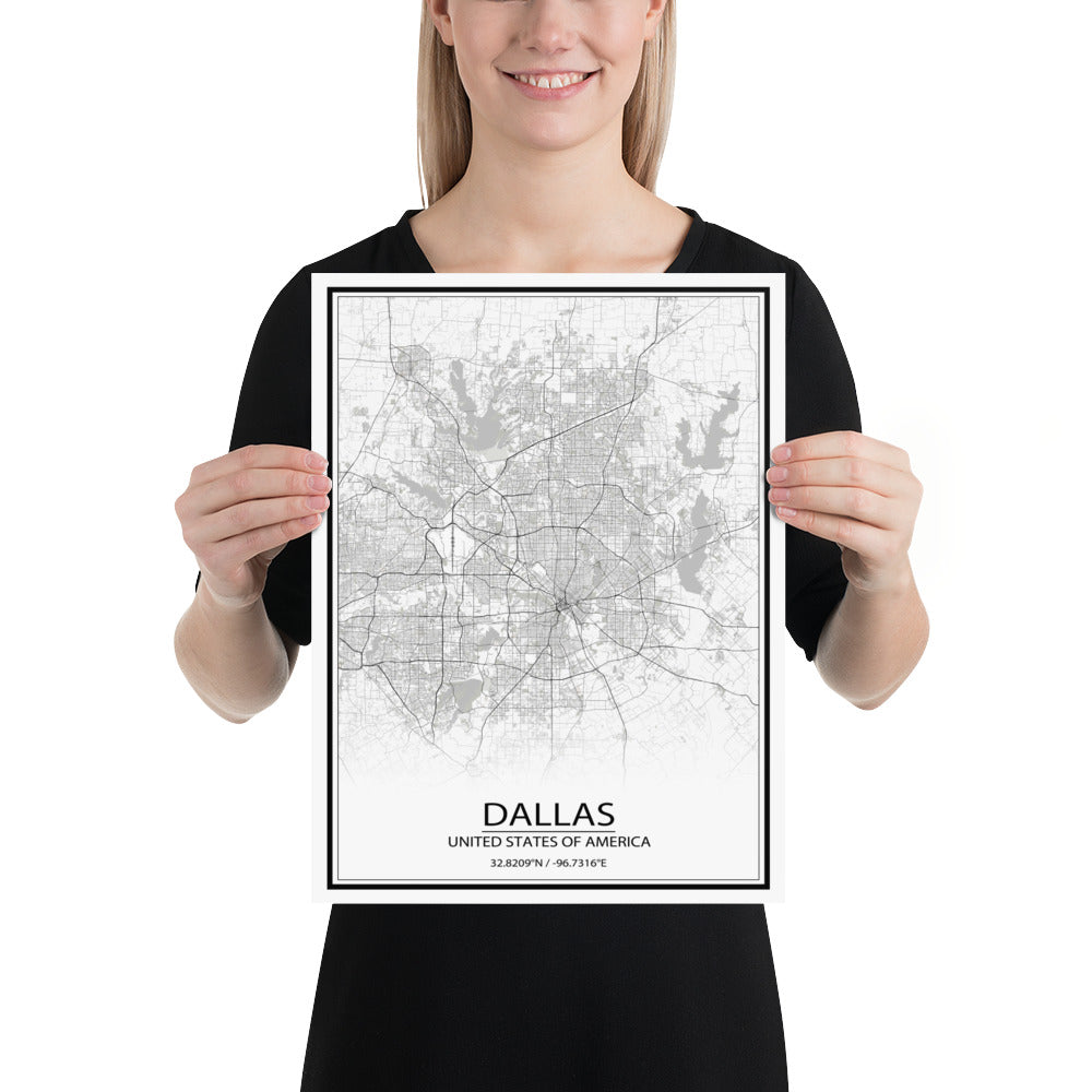 Dallas White Paper Map