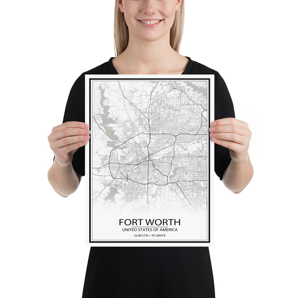 Fort Worth White Paper Map