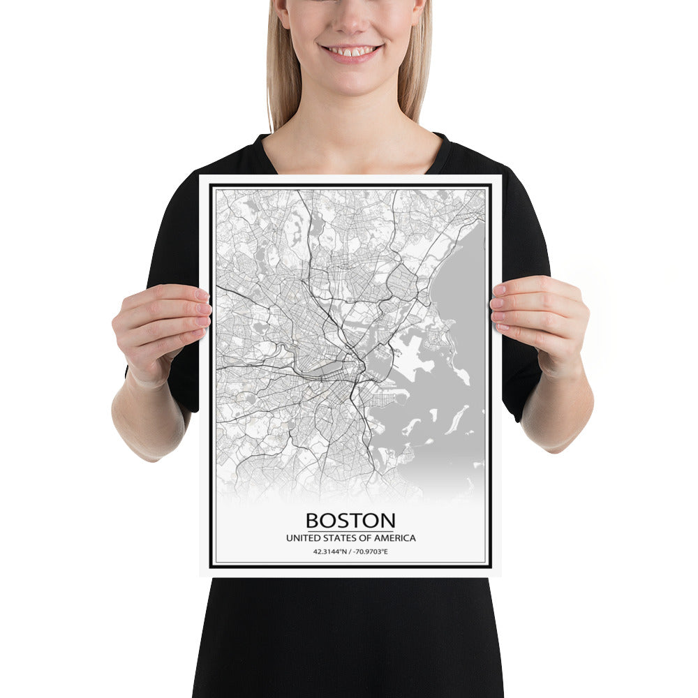 Boston White Paper Map