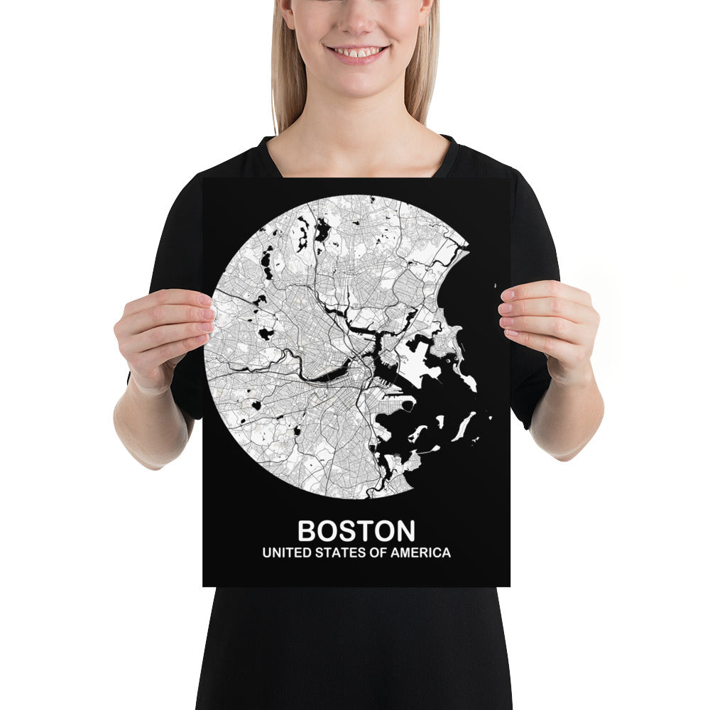 Boston Circular White Paper Map