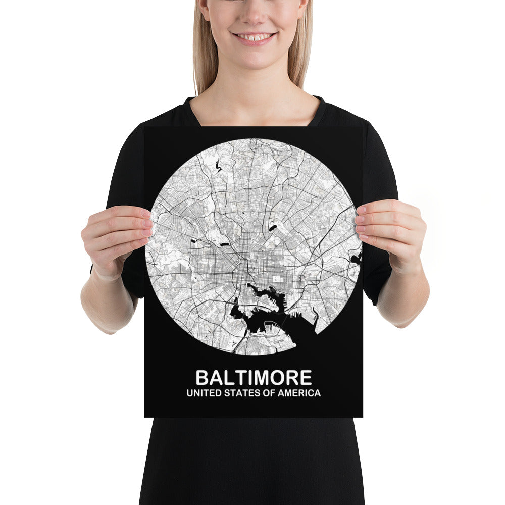 Baltimore Circular White Paper Map