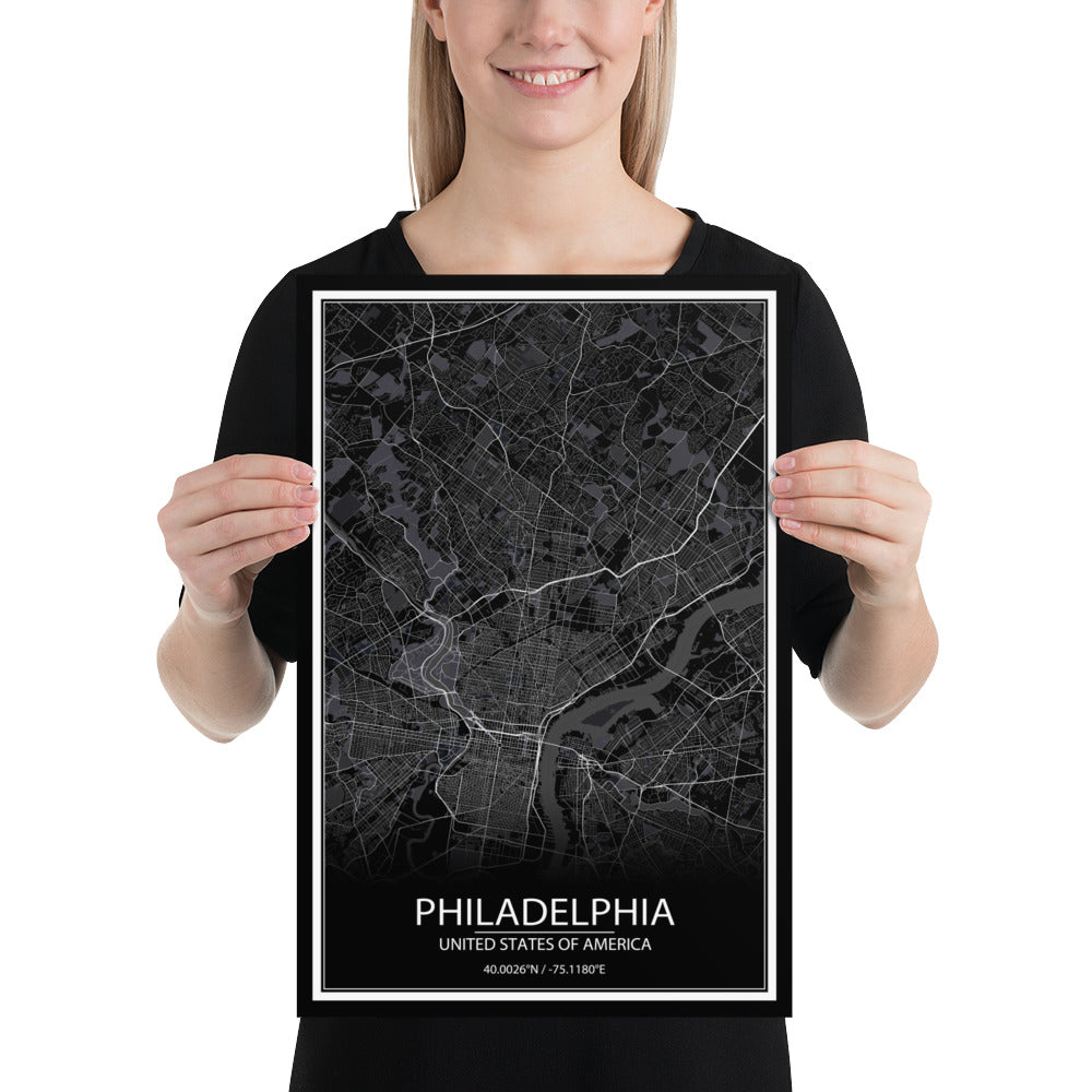 Philadelphia Black Paper Map