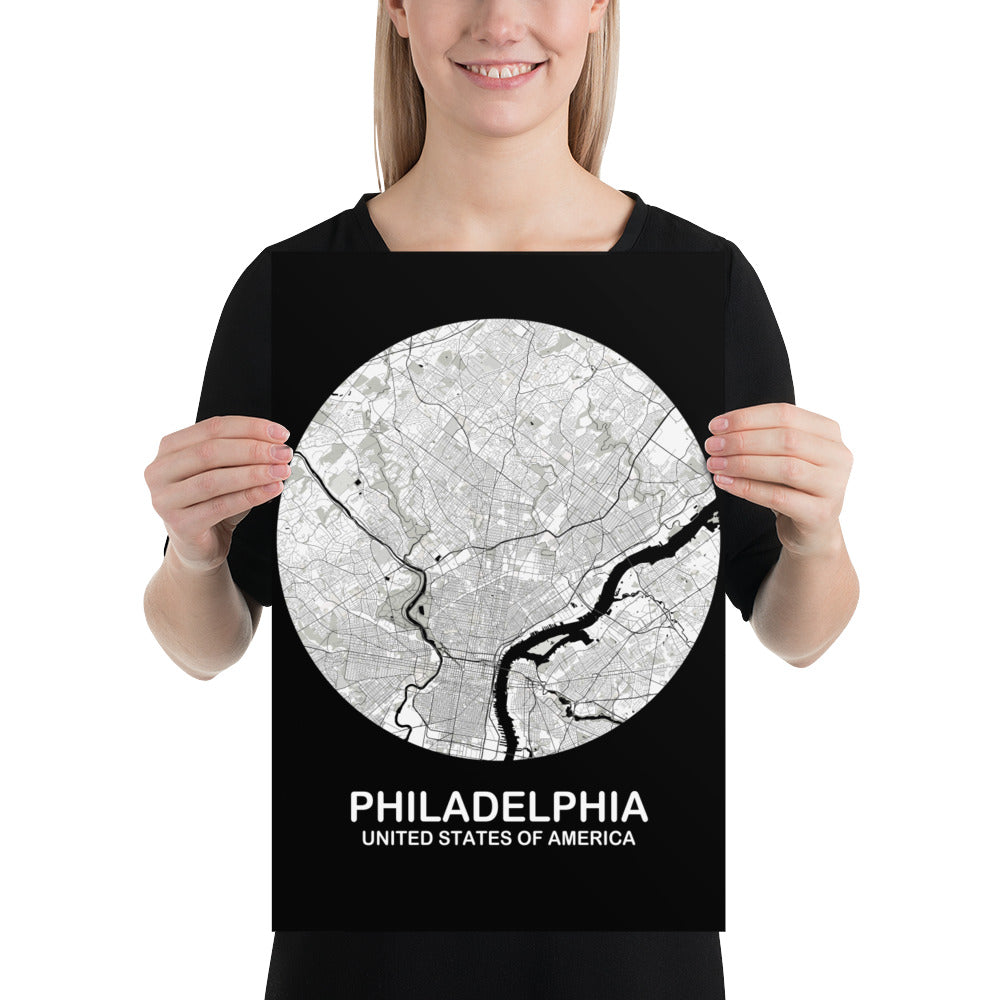 Philadelphia Circular White Paper Map