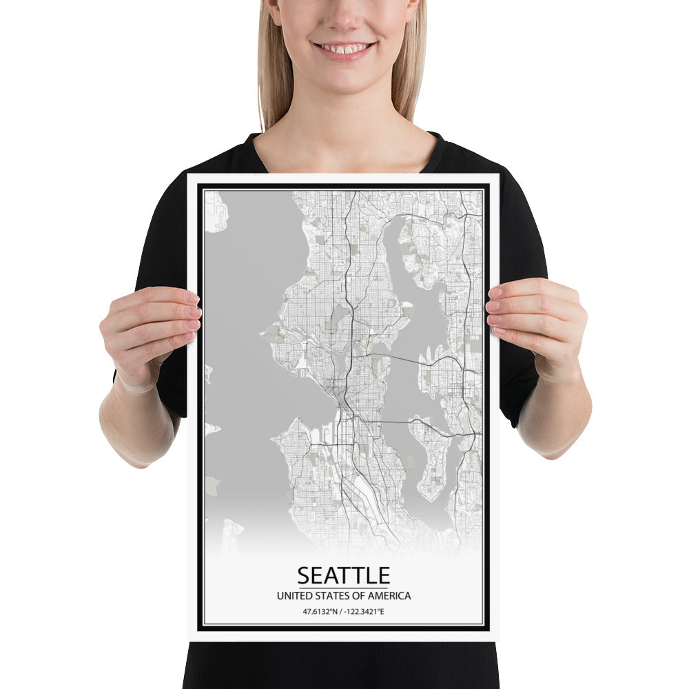 Seattle White Paper Map