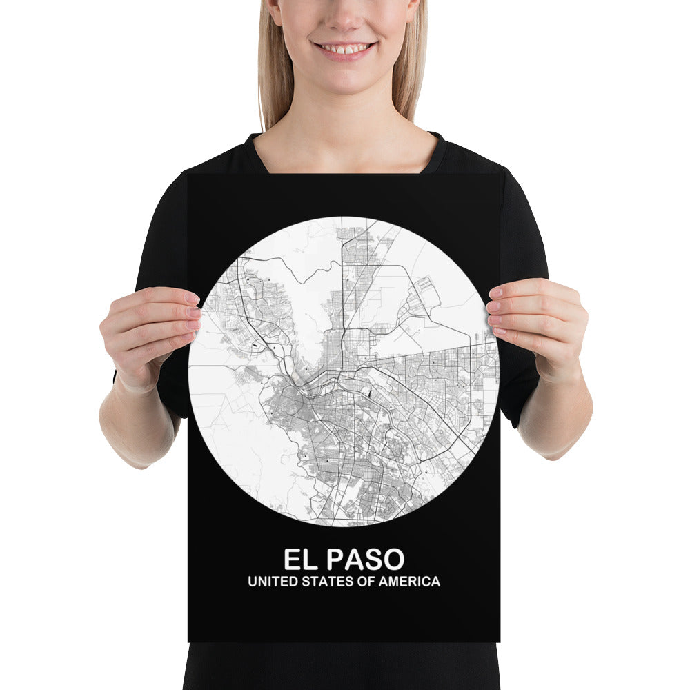 El Paso Circular White Paper Map