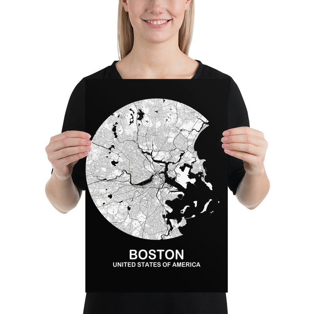 Boston Circular White Paper Map