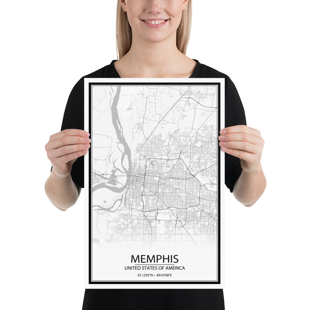 Memphis White Paper Map