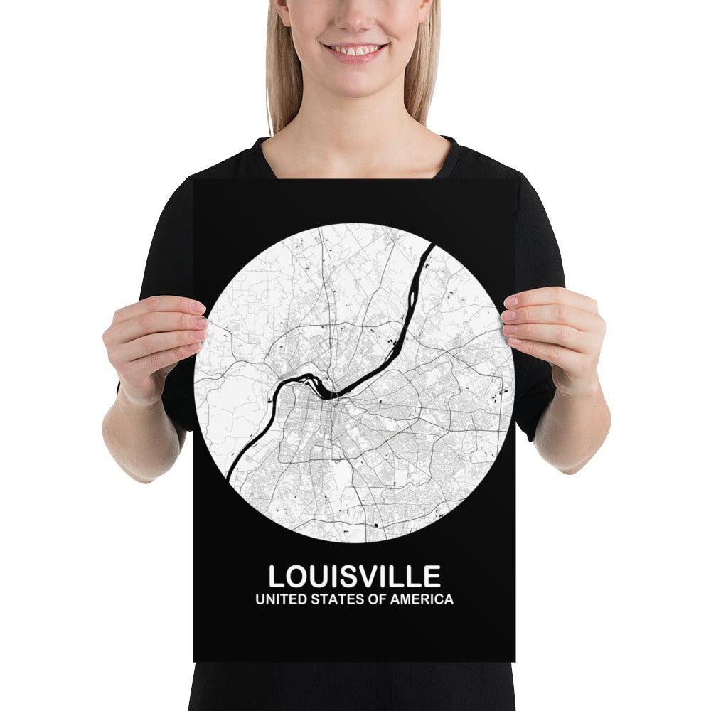 Louisville Circular White Paper Map