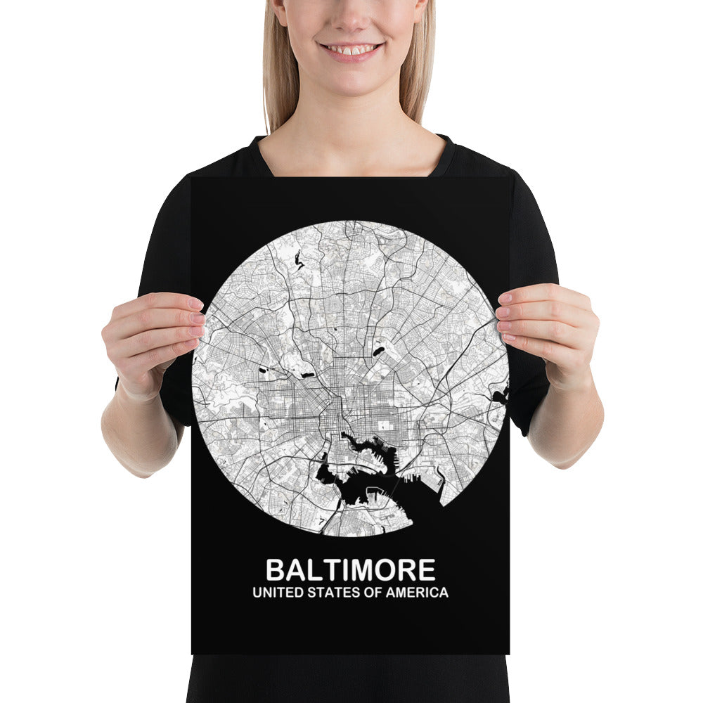 Baltimore Circular White Paper Map