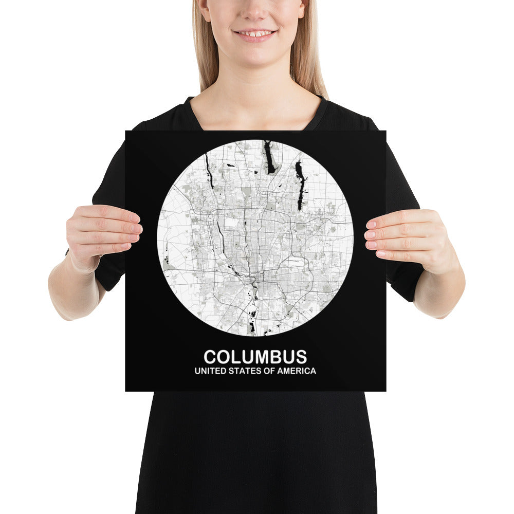 Columbus Circular White Paper Map