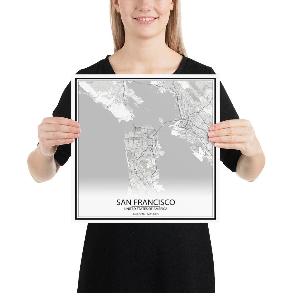 San Francisco White Paper Map