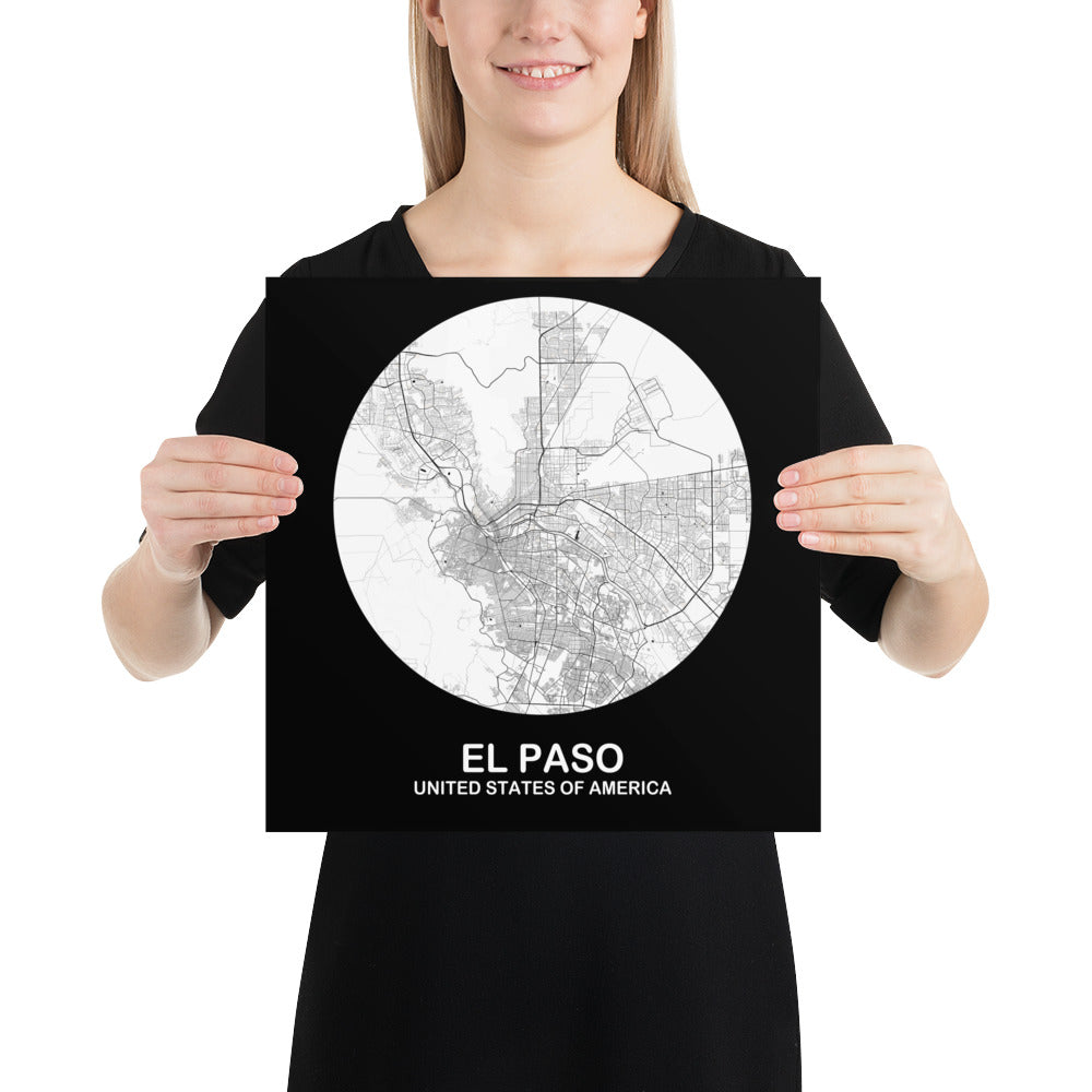 El Paso Circular White Paper Map