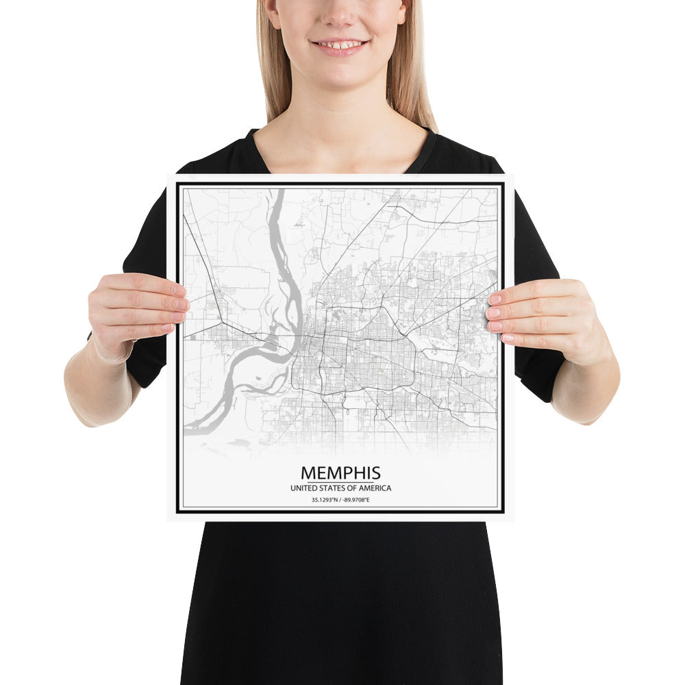 Memphis White Paper Map