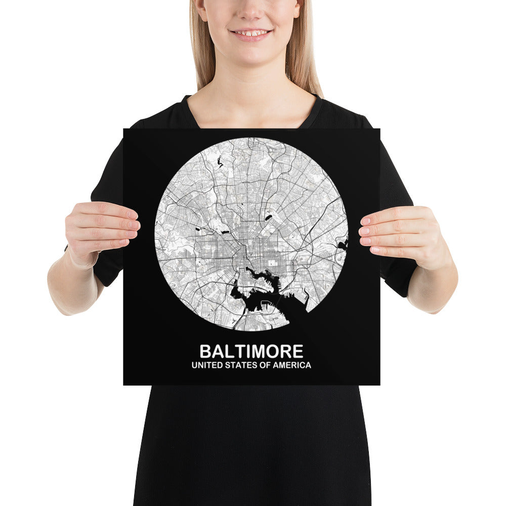 Baltimore Circular White Paper Map