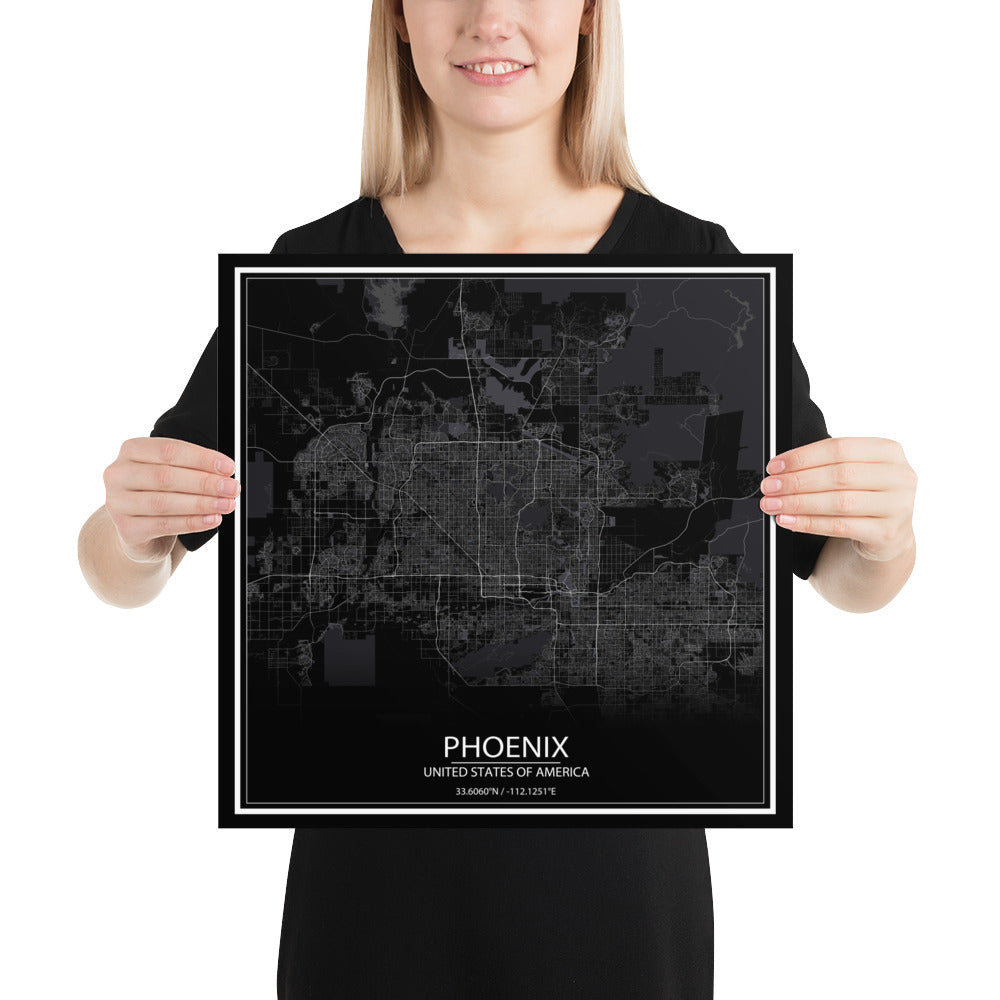 Phoenix Black Paper Map