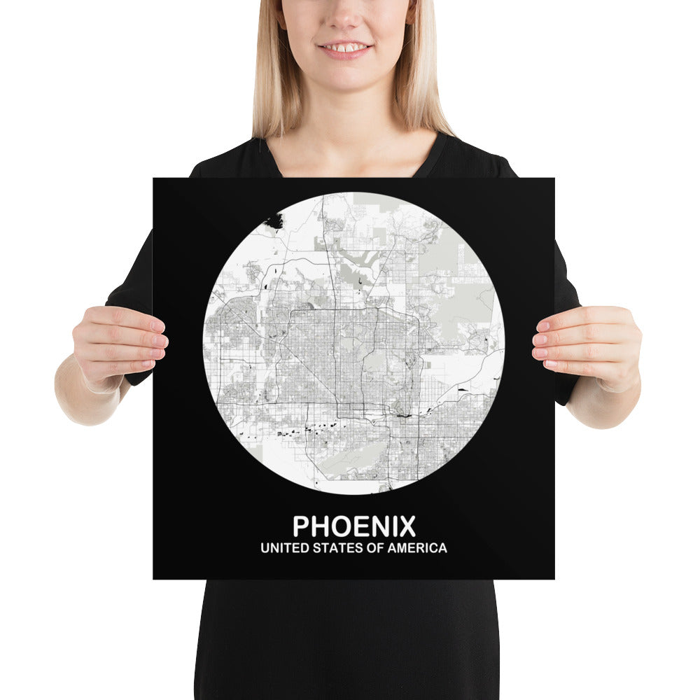 Phoenix Circular White Paper Map