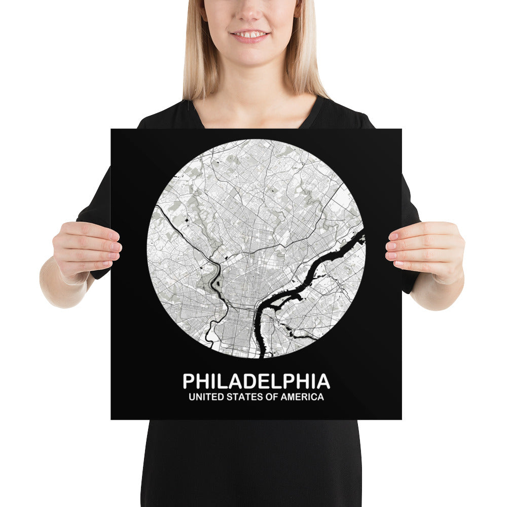 Philadelphia Circular White Paper Map