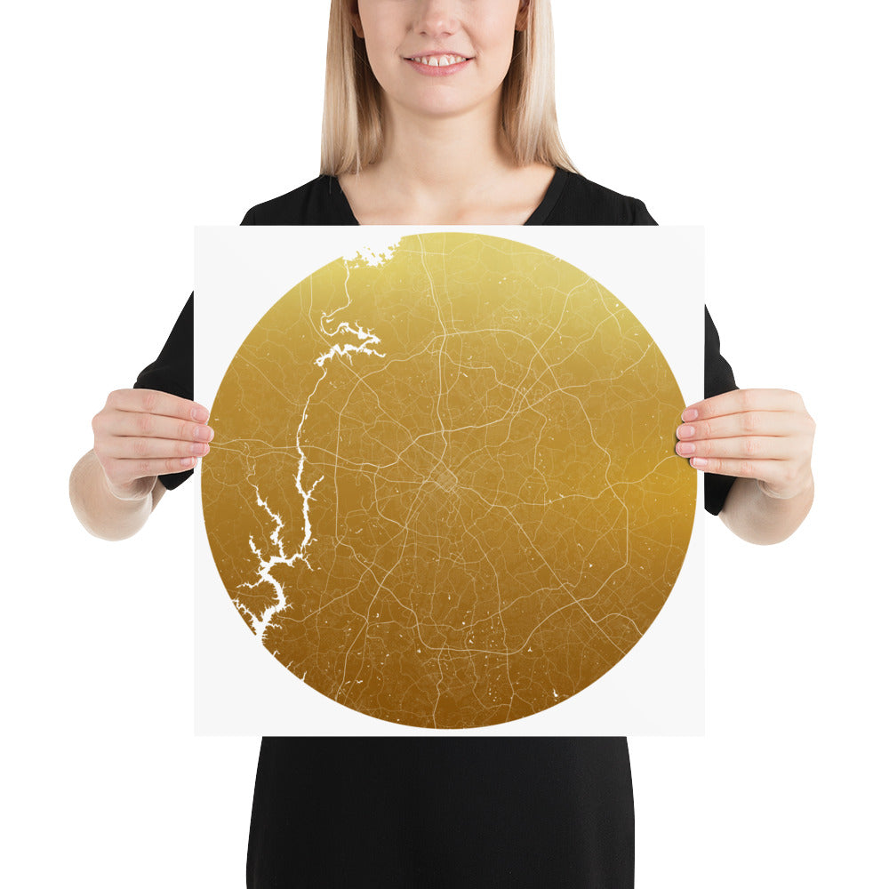 Charlotte Gold on White Paper Map