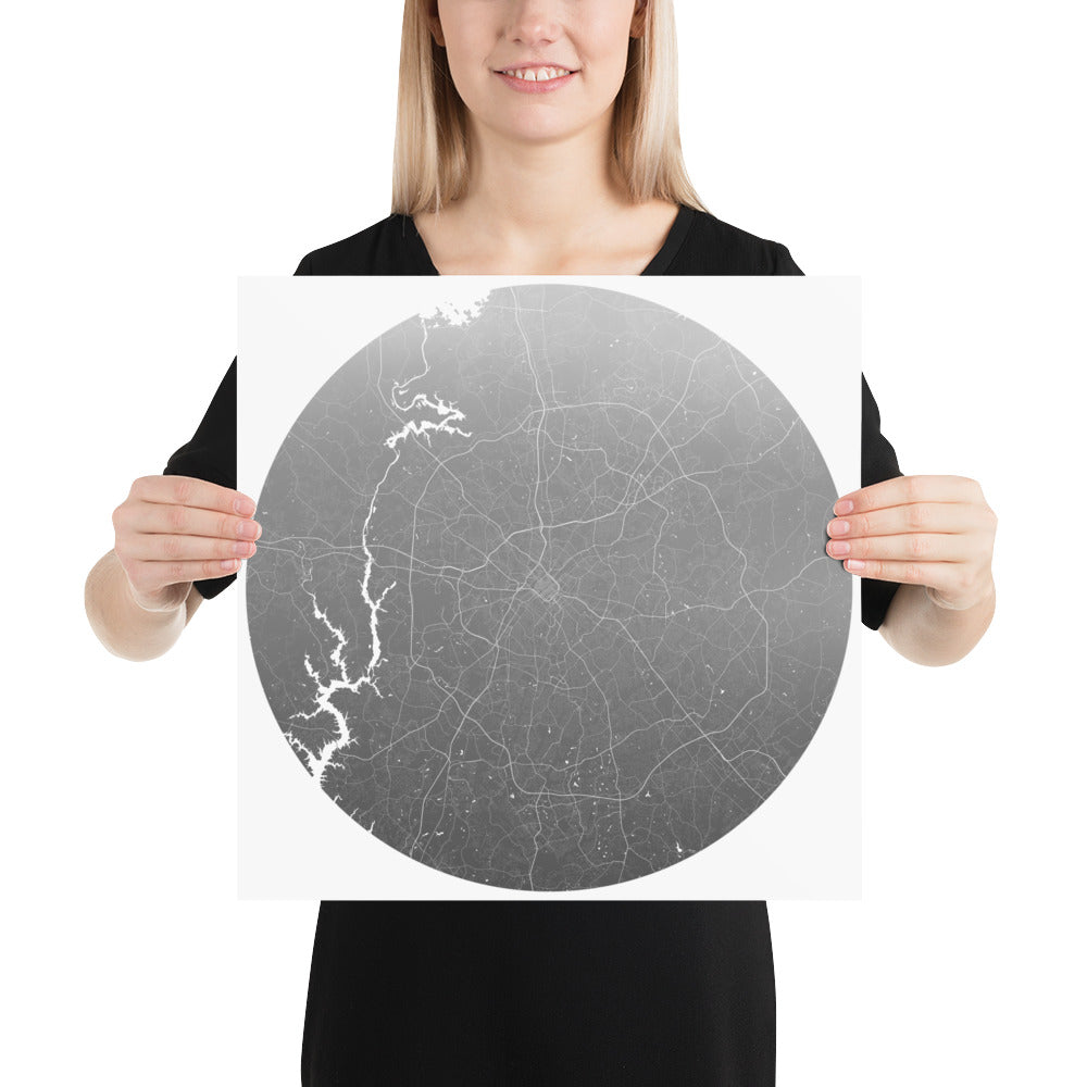 Charlotte Silver on White Paper Map