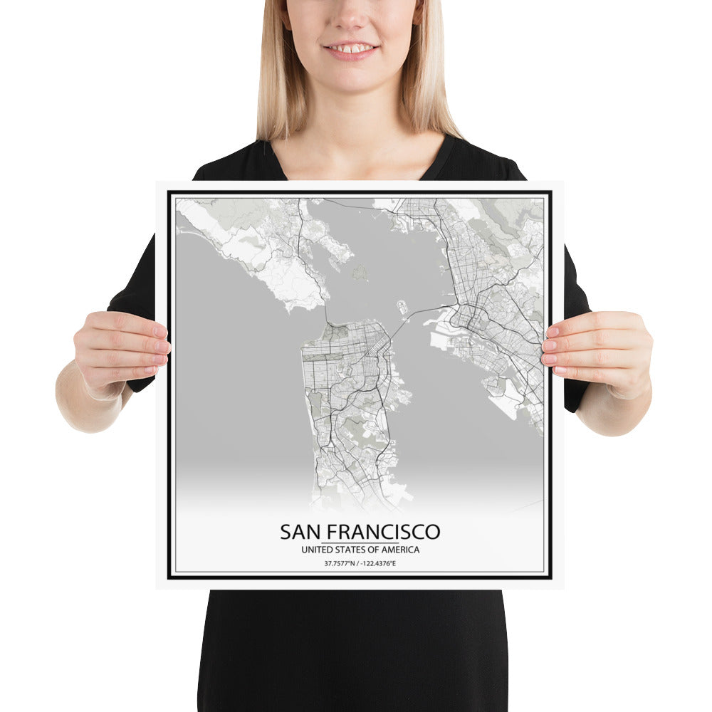 San Francisco White Paper Map