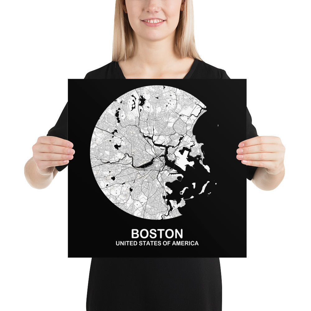 Boston Circular White Paper Map