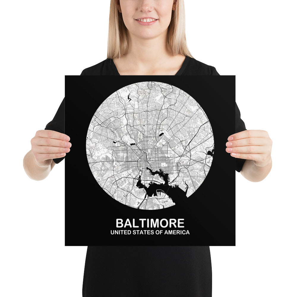 Baltimore Circular White Paper Map