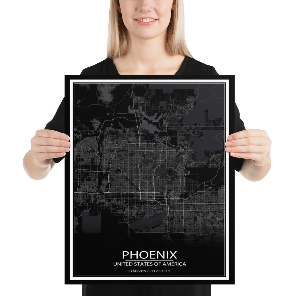 Phoenix Black Paper Map