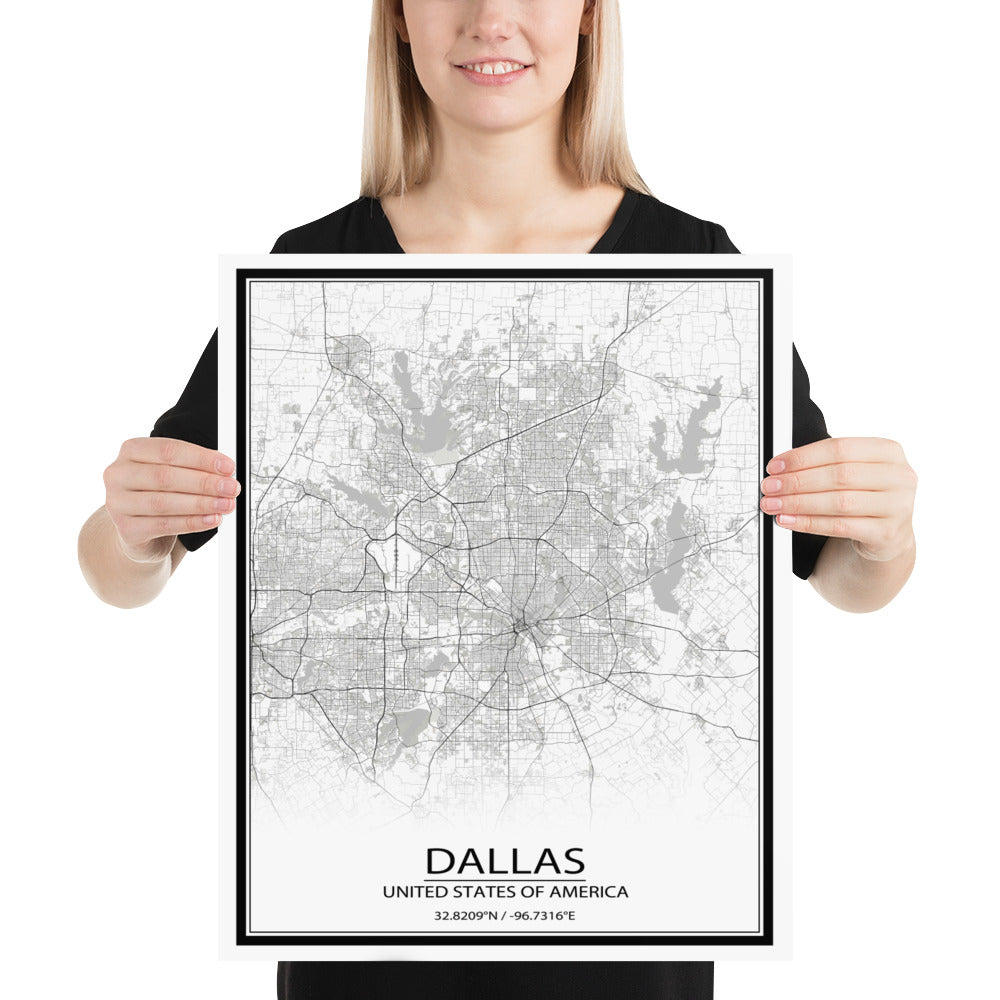 Dallas White Paper Map