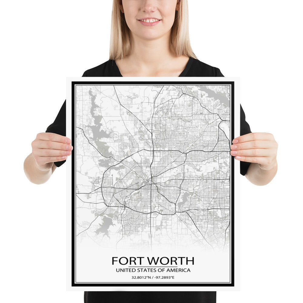 Fort Worth White Paper Map